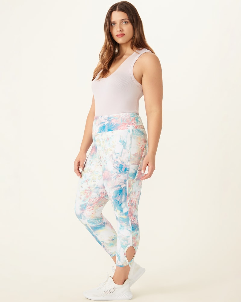 Plus size model with hourglass body shape wearing Aiden Cropped Legging by Jessica Simpson | Dia&Co | dia_product_style_image_id:175838